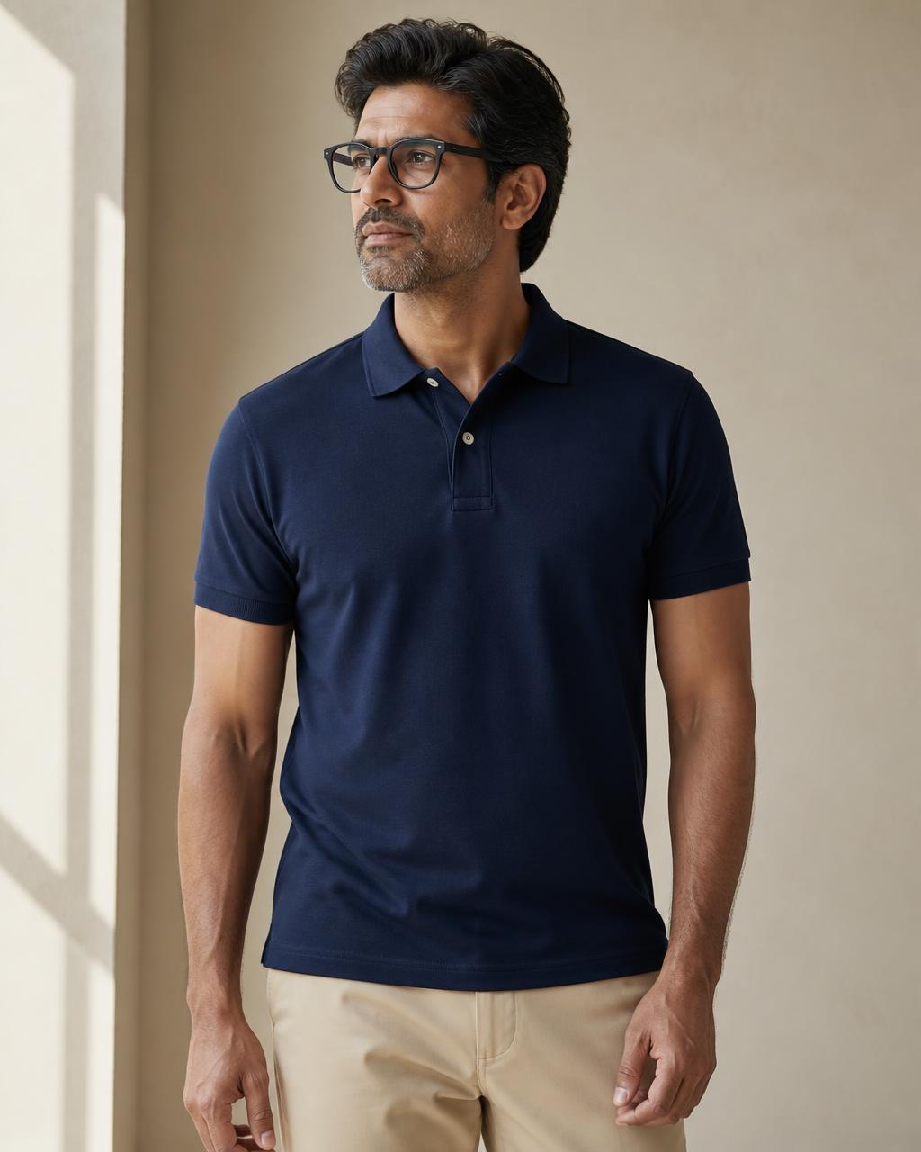 Premium Polo Shirt in Navy
